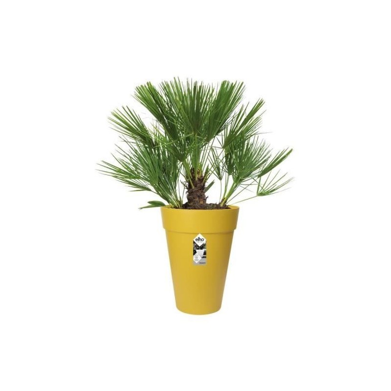 Pot de fleurs rond haut ELHO jaune 34cm bac à plante extérieur résistant
