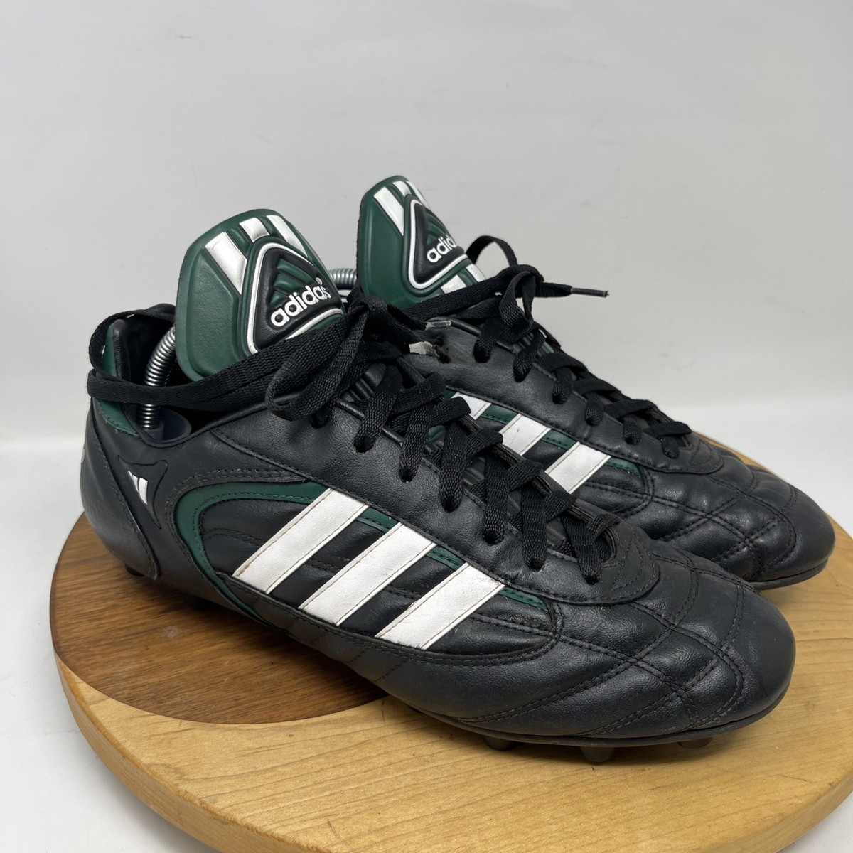 Vintage Adidas Stratos SL Black Leather Soccer Cleats World Cup