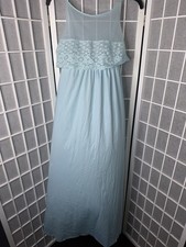 VTG Henson Kickernick Sheer NightGown Peignoir Dress Lace Overlay Hemline Sz 32