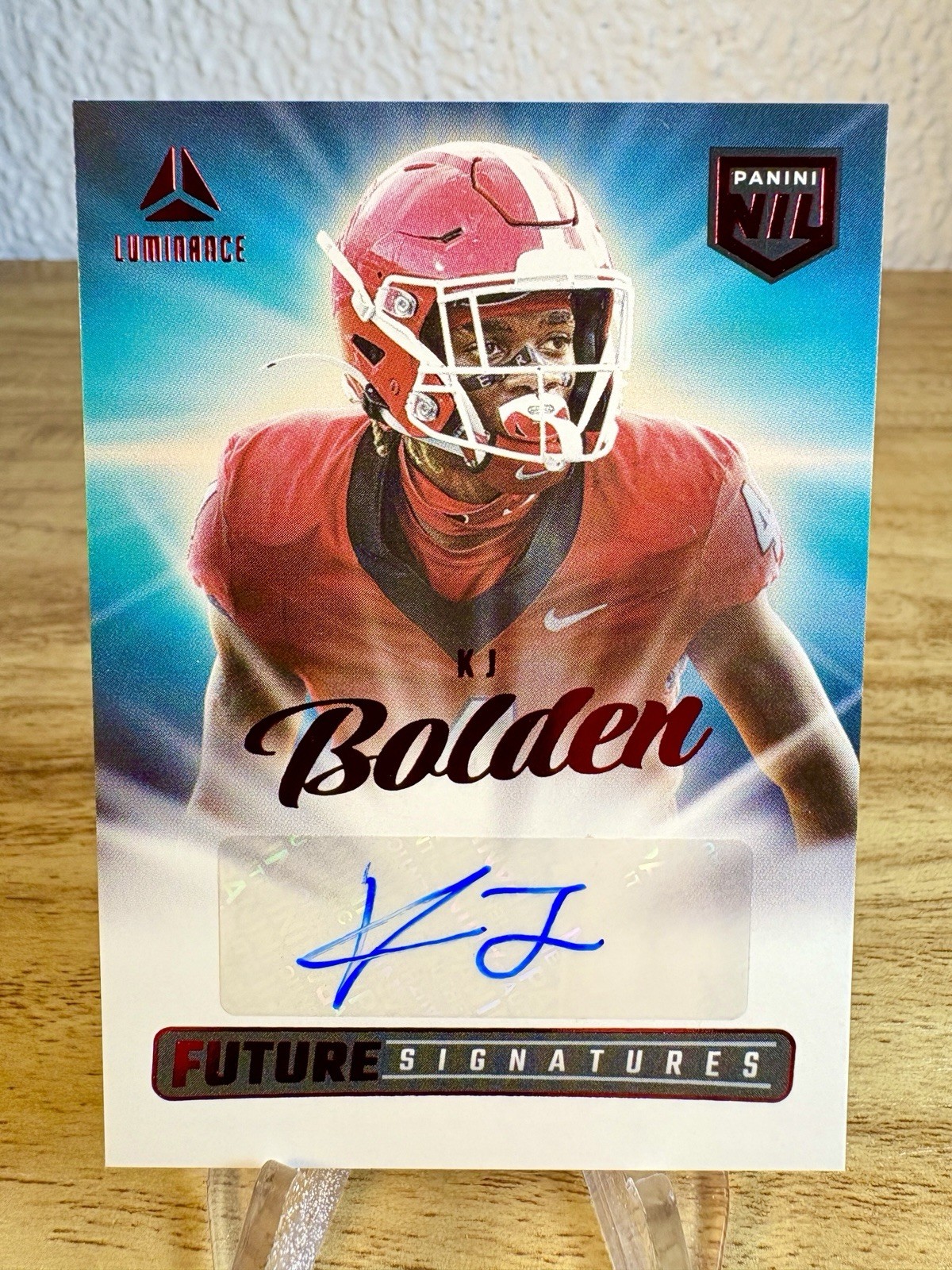 2025 KJ Bolden Panini Luminance Future Signatures Red Auto #NIL-KBN
