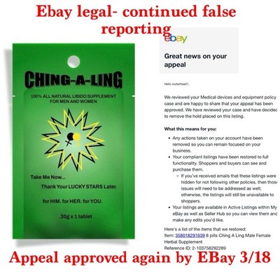 16 pills Ching A Ling Male Female Herbal Supplement