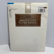 Vtg Hanes Absolutely Ultra Sheer Pantyhose Pearl Size D Control Top Sandalfoot