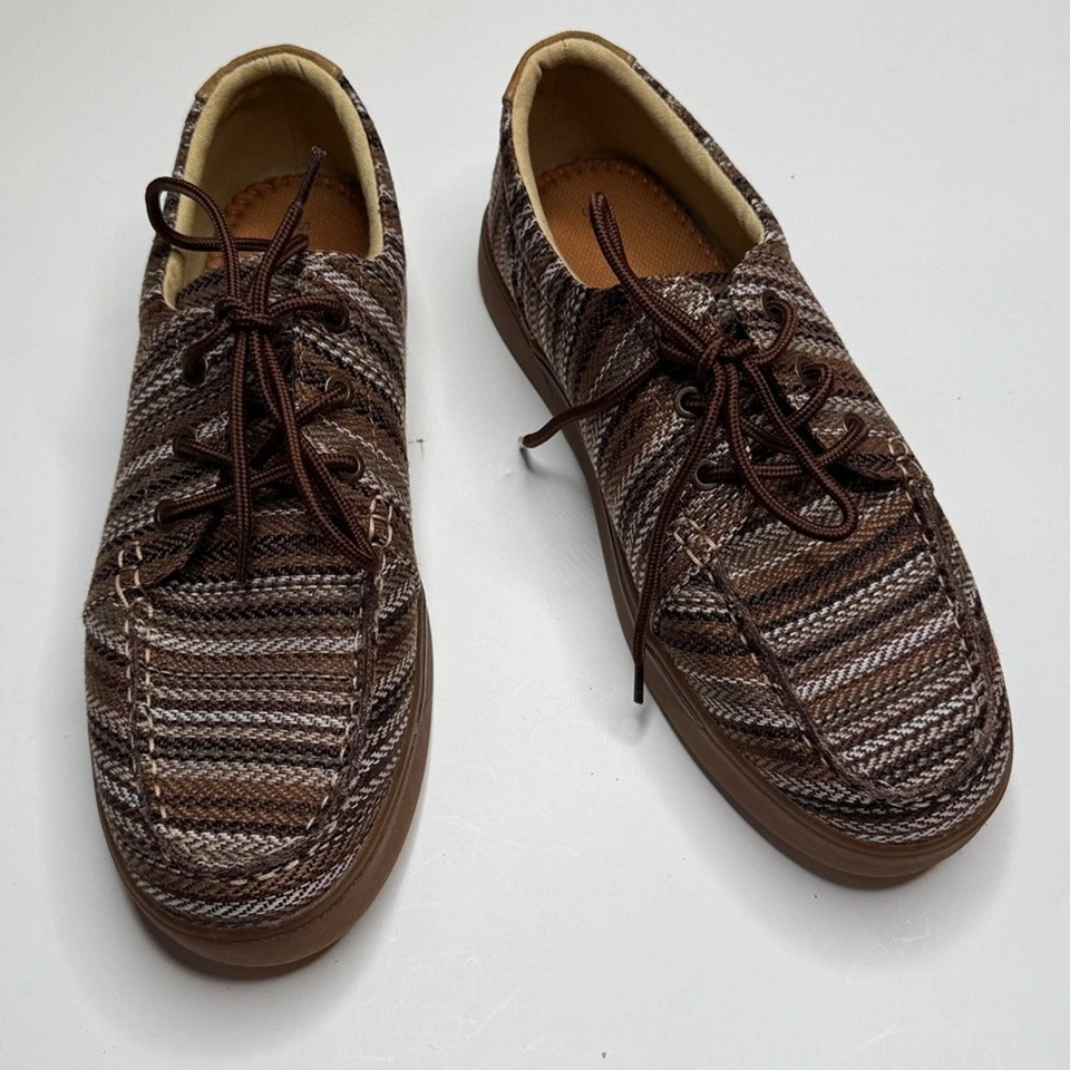 Zapatillas Mocasines Sun + Stone Para Hombre Nash Marrón Rayas Lona S-388 Talla 9 Foto 2 de 4