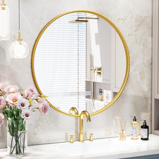 Gold Round Wall Mirror - 24 Inches