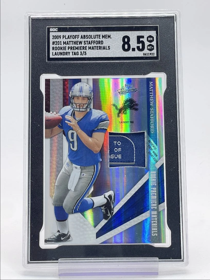Matthew Stafford Playoff Absolute Memorabilia #201 Rookie Premiere Materials-Laundry Tag