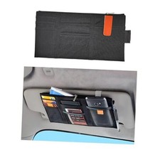 Car Sun Visor Organizer, Oxford Cloth Sun Visor Multi-Pocket 1 PCS Black