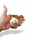 Porcelain Gold Trim Pictorial Romantic Creamer & Lidded Sugar Bowl w/ Cup — photo 2