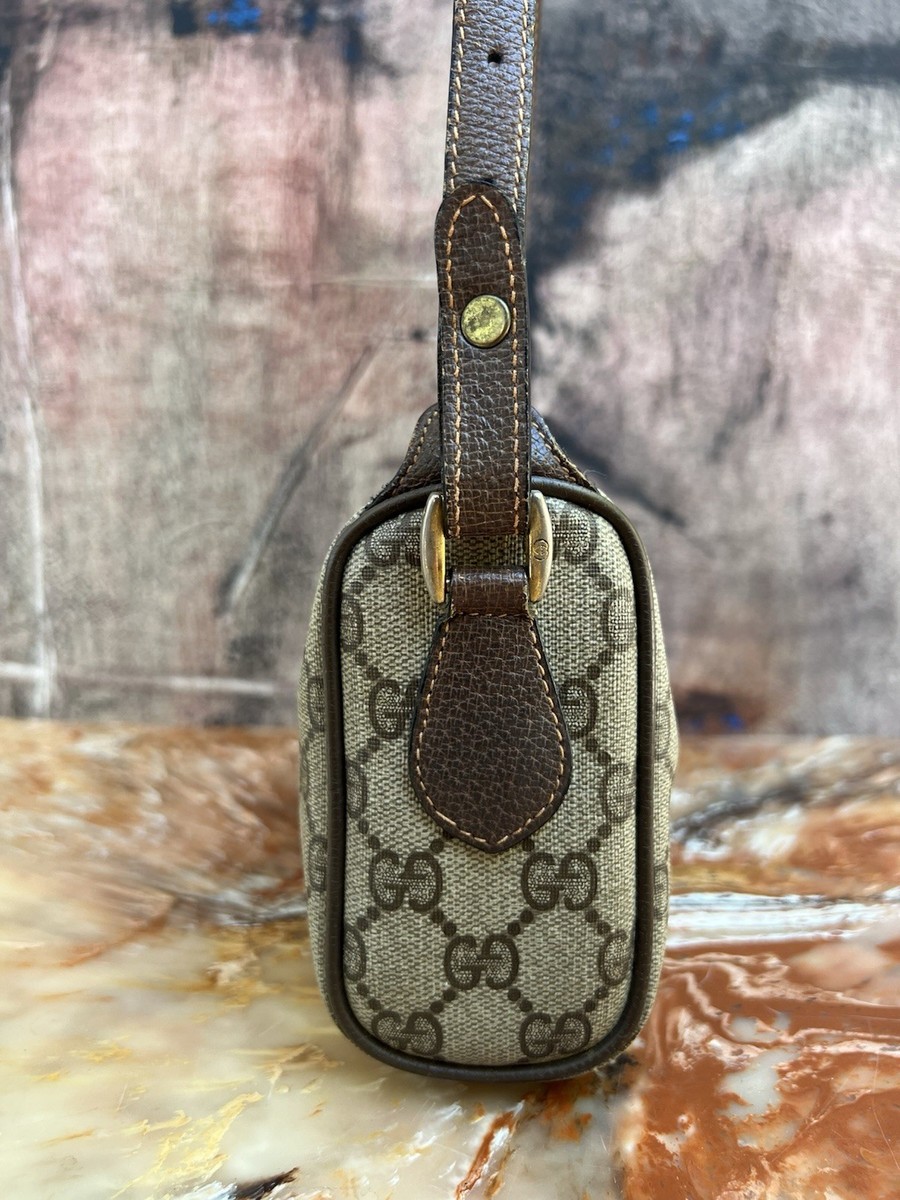 Vintage Gucci Monogram GG Red Green Stripe Crossbody Bag Authentic