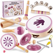 Wooden Musical Instruments for 1-3, Baby Montessori Percussion Instruments To...