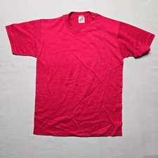 Vintage Jerzees Pink T-Shirt Made in USA Mens Medium 90s Single Stitch Tee