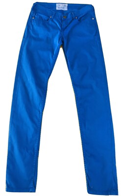 NEW 0/Zero Construction Zero Italian Designer Blue Women Cotton Pants 32  Waist