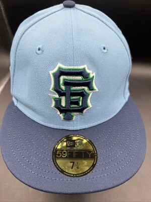 San Francisco Giants New Era Green Undervisor 5950 Fitted Light Blue/Navy 7-1/4