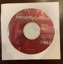 MCAFEE SECURITY CENTER BACKUP INSTALLATION CD FOR DELL - Sealed P/N M8553