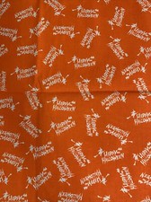 Halloween Orange Fabric Happy Halloween Witch by the Yard Cotton