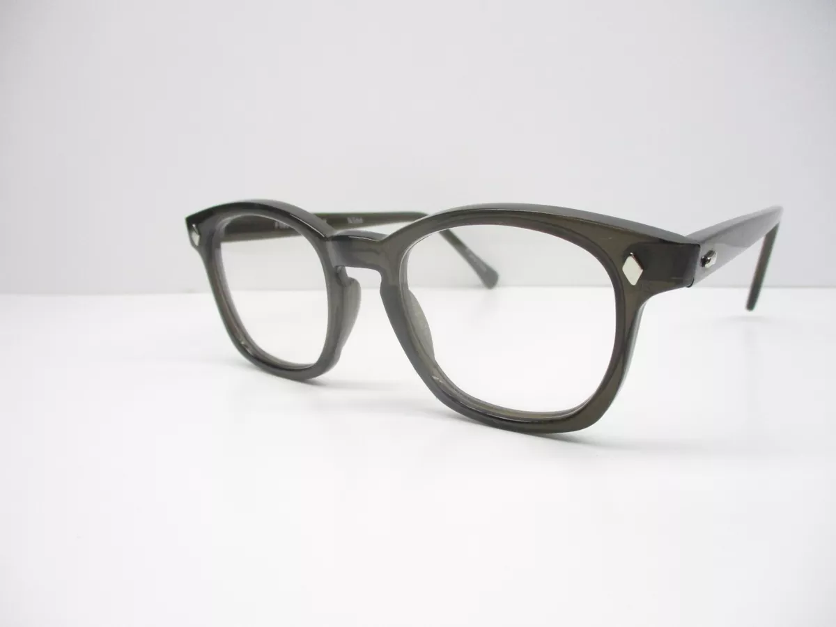 Eyeglasses 60s Style Horn Rim Retro G Men Custom Dark Gray Clear 48 Hoya Medium