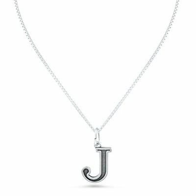 Sterling Silver Initial J Necklace (18 