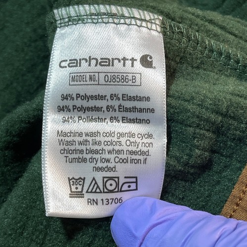 Carhartt Force Hoodie Kids XL Green Full Zip Sweatshirt 18/20 Cilantro Outdoorsy - Picture 9 of 10