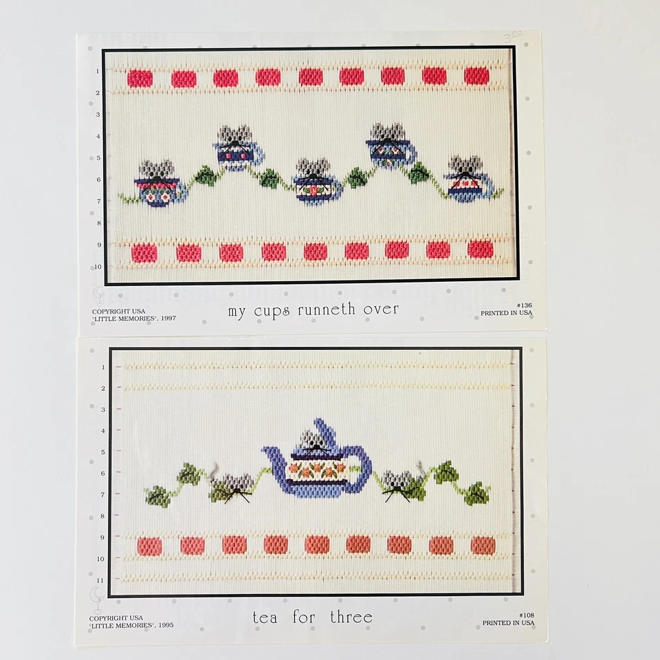 14 SMOCKING PLATES Christmas Holiday Animals Angles Baby Sewing Patterns VINTAGE - Image 3 of 4