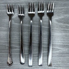 Vtg Lot Cocktail Seafood Fish Forks Mixed Minners Community Thor Stainless Used