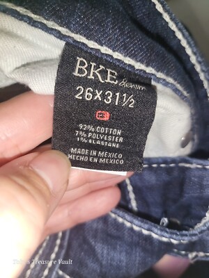  デニム M BKE Jeans Womens 26R Blue Stella Bootcut Low Rise Faded Dark Wash