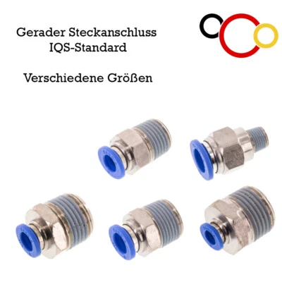 OCOPRO Gerade Steckverbinder Druckluft Werkstattsteckanschluss Schlauchverbinder IQS
