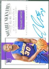Julius Randle 2014-15 National Treasures Notable Nicknames Autograph 1/49 #NNJR 