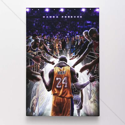 Kobe Bryant Poster Canvas LA Lakers NBA Basketball Black Mamba Art