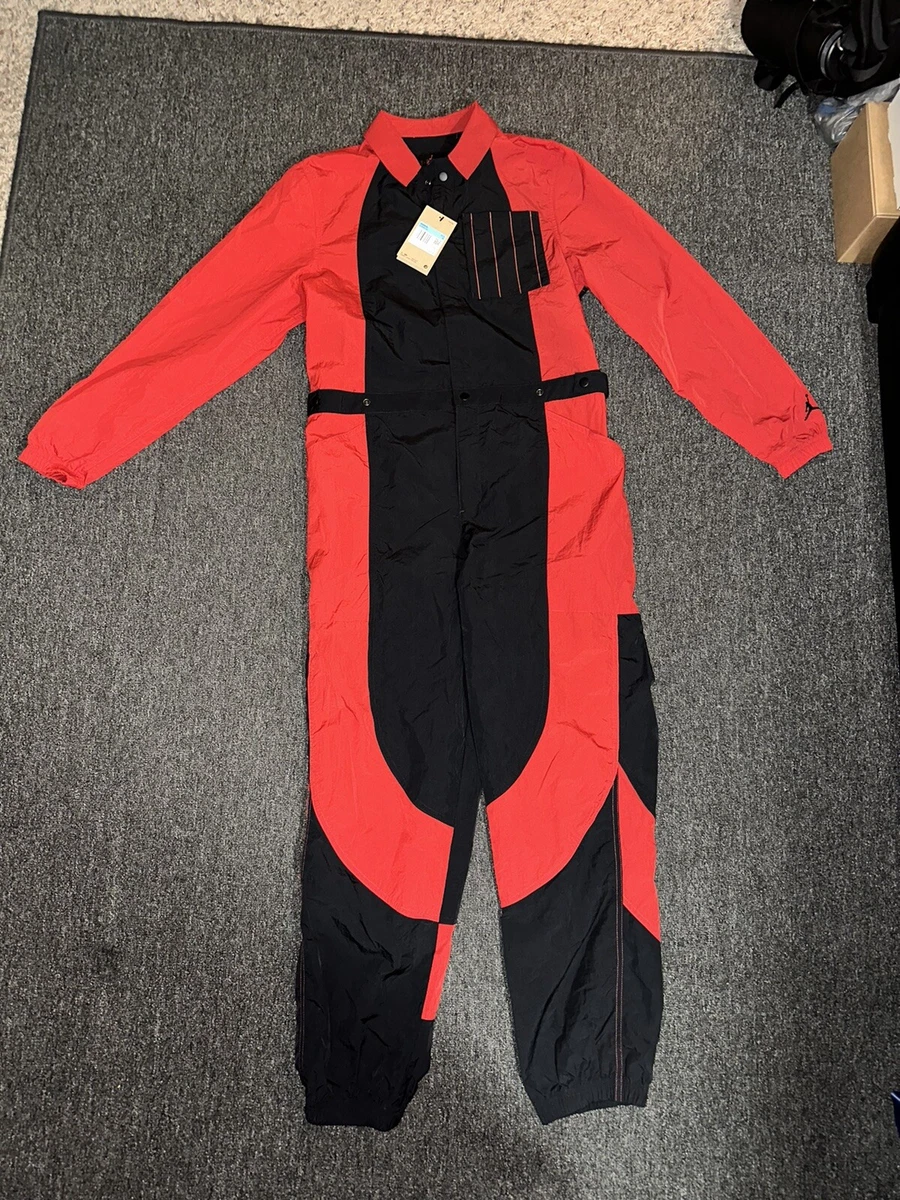 NWT $140 Women's Jordan Essential Flight Jumpsuit Red and Black