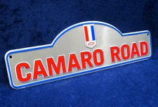 CAMARO ROAD - Die-Cut -*US MADE* Embossed Metal Sign - Man Cave Garage Bar Décor