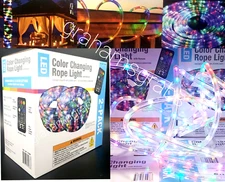 LED COLOR CHANGING ROPE LIGHT WITH REMOTE 18' 2-PK PATIO DECK LANDSCAPE CAMPING