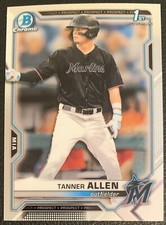 2021 BOWMAN DRAFT CHROME TANNER ALLEN MIAMI MARLINS PROSPECT#BDC-165 1ST BOWMAN