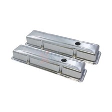 Small Block Chevy Sbc V8 Perimeter Bolt Short Chrome Steel Valve Covers 2-34