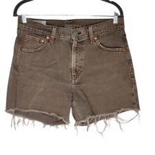 Gap 100 Cotton Low Stride Brown Denim Shorts Size 4T Frayed Hem