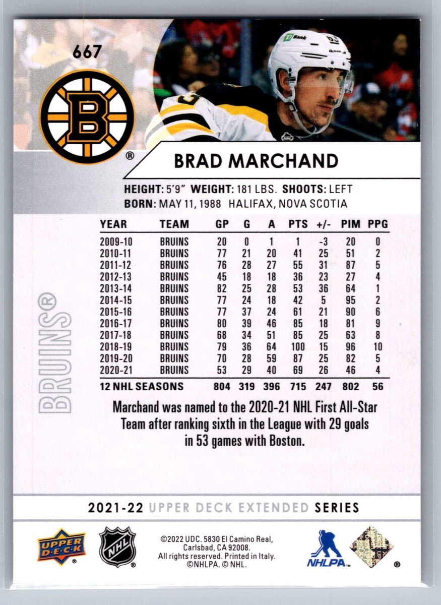 Brad Marchand 2021-22 Upper Deck All-Star HOCKEY #667 Boston