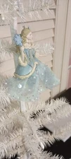 KURT ADLER- NUTCRACKER SUITE BALLET- BLUE PLATINUM SNOW QUEEN BALLERINA ORN.2025