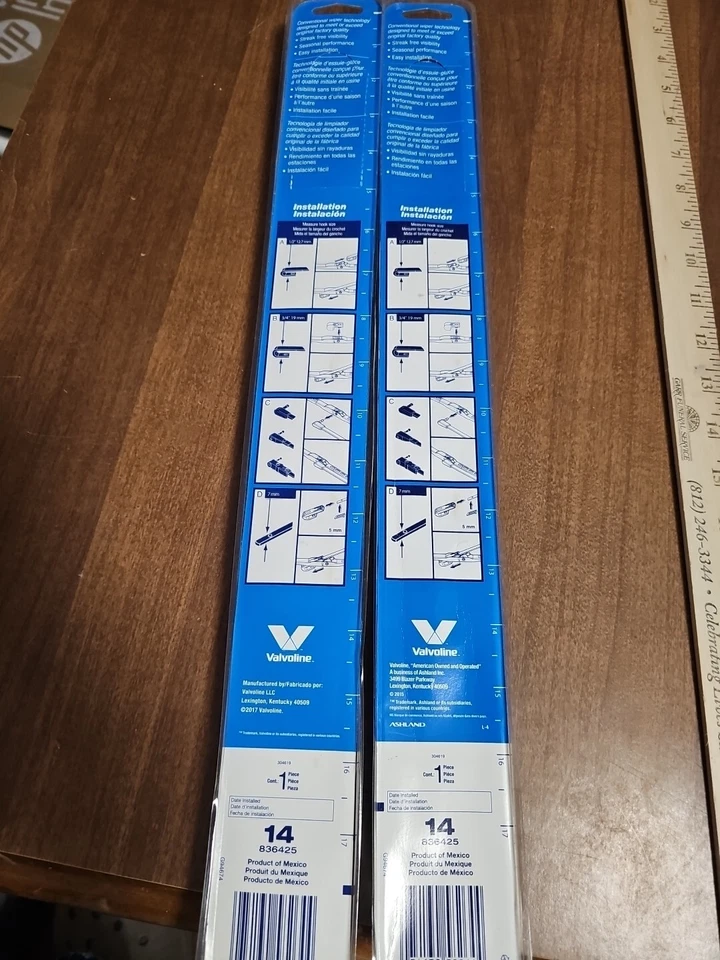 Limpiaparabrisas Two Valvoline Surge 17" 836428, negro, nuevo en caja Foto 2 de 3
