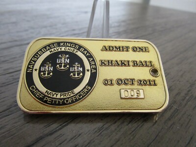 USN Submarine Base Kings Bay GA 2011 Khaki Ball CPO Challenge Coin