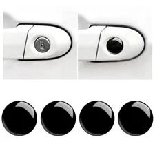 4x Black 20mm Car Lock Keyhole Sticker Protection Cover  Auto Accessories Trim 