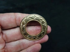 Vintage W. Germany Gold Tone Embossed Flower Scarf Clip