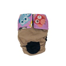 Barkertime Happy Owls on Brown Dog Diaper - Made in USA