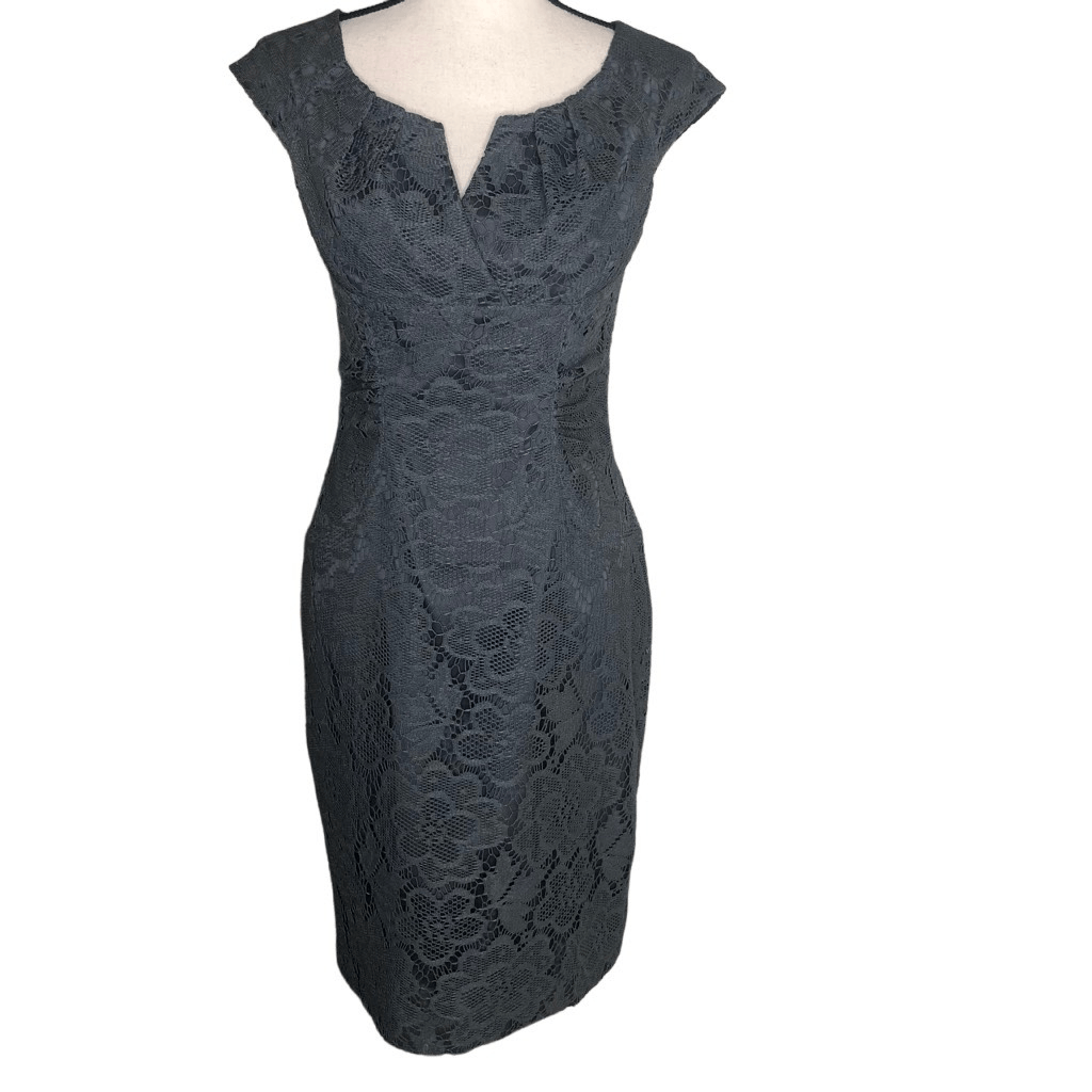 Adrianna Papell Gray Lace Sheath Dress Adrianna Papell Gray Lace Sheath Dress