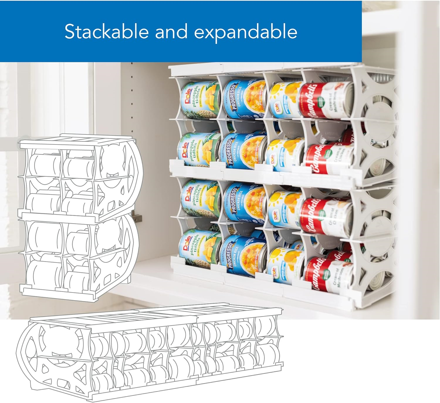 Shelf Reliance Cansolidator Pantry 40 Cans Can Organizer for Pantry Rotating eBay