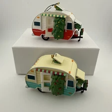 Lot Of 2 Original Hallmark Keepsake Ornaments Happy Campers 2019 And 2022 No Box