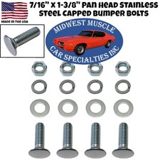 716 X 1-38 Bumper Bolts Stainless Steel Round Head Front Rear Buick 4pcs F