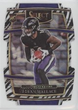 2021 Panini Select Concourse Zebra Prizm Die-Cut Tylan Wallace #78 2l4