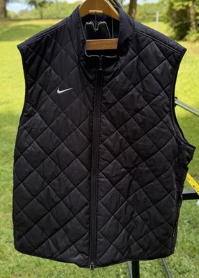 Nike 4X Reversible Black & Gray Puffer Vest 2 Pockets Each Side