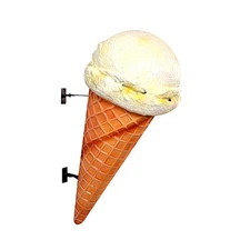 Wall Mounted French Vanilla Ice Cream Cone for Advertising Sign