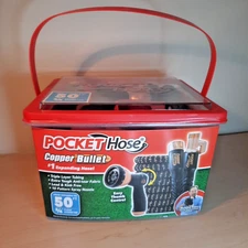 Pocket Hose Copper Bullet Expandable Garden Hose 50 FT with Thumb Spray Nozzle