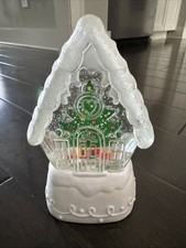 Hallmark Christmas Tree House Glitter Snow Globe Multicolor Glass Plastic