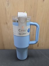 Cirkul 40oz All-Day Straw Sip Insulated Stainless Steel Tumbler Raindrop Blue